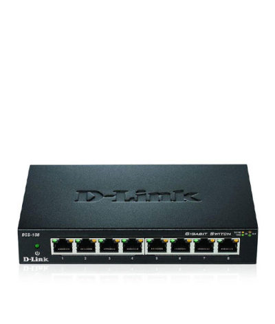 DGS-108-Mainimage-510x600-1.jpg Commutateur (switch) de bureau Gigabit 8 ports dans un boîtier en métal