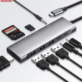 Hc34be74d2e8d4bb693e034847d13a835x.png_960x960.webp Adaptateur USB type C HDTV Multifonction 9 ports