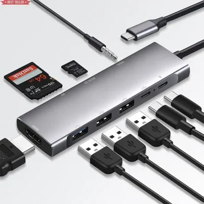 Hc34be74d2e8d4bb693e034847d13a835x.png_960x960.webp Adaptateur USB type C HDTV Multifonction 9 ports