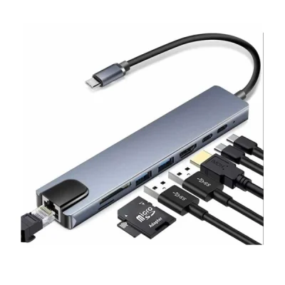 USB C To HDTV Ports: 1- HDTV: 4K*2K(3840X2160), Compatible with 1080p 720p etc. 2- USB*2 3- USB C port 1: PD, 20V@5A, Support MAX 100W power Adapter(input). 4- USB C Port 2 5- USB C male: compatible with thunderpolt3 6- RJ45: Adaptive 10/100/1000 Mbps Ethernet 7- SD/TF Card Reader Supported Systems: Windows / Mac OS/ Android USB C To HDTV Ports: 1- HDTV: 4K*2K(3840X2160), Compatible with 1080p 720p etc. 2- USB*2 3- USB C port 1: PD, 20V@5A, Support MAX 100W power Adapter(input). 4- USB C Port 2 5- USB C male: compatible with thunderpolt3 6- RJ45: Adaptive 10/100/1000 Mbps Ethernet 7- SD/TF Card Reader Supported Systems: Windows / Mac OS/ Android